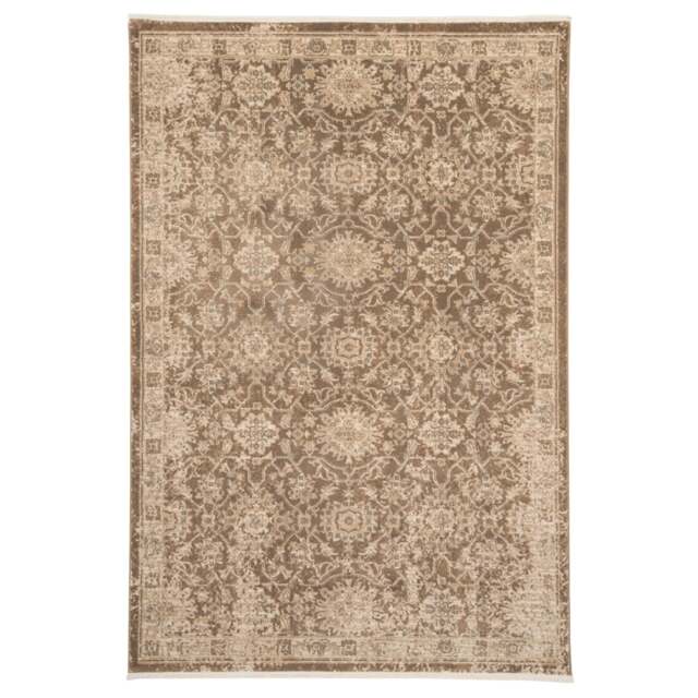 KUKOON Sarina Deep Pile Traditional Rug – Luxurious Earthy Brown Living Room Carpet 240cm x 330cm