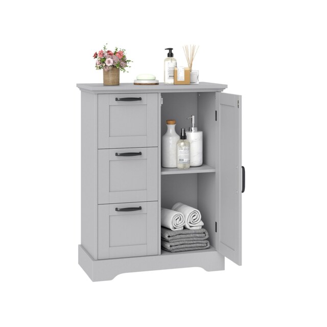 COSTWAY Bathroom Floor Cabinet Freestanding Storage Cupboard