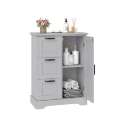 COSTWAY Bathroom Floor Cabinet Freestanding Storage Cupboard