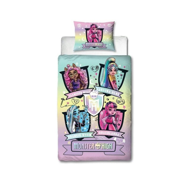 Monster High Fierce Gradient Duvet Cover Set - Purple/Multicoloured - Single Purple Single