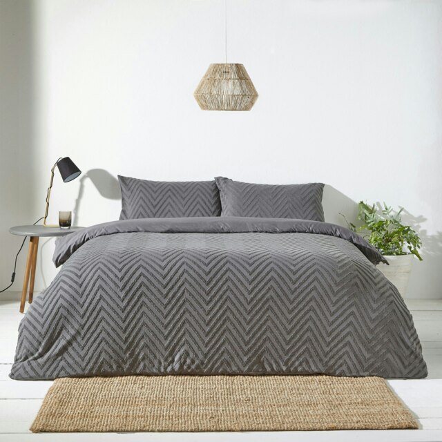 Yard Chevron Tuft Geometric Single Duvet Cover Set