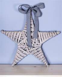 St Helens Christmas Light Grey Wicker Star Woven Willow