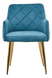 Orsina Light Blue Velvet Angular Dining Chair, Gold Finish Accent Chair,Decorative Chair,Kitchen Chair,Patio Chair