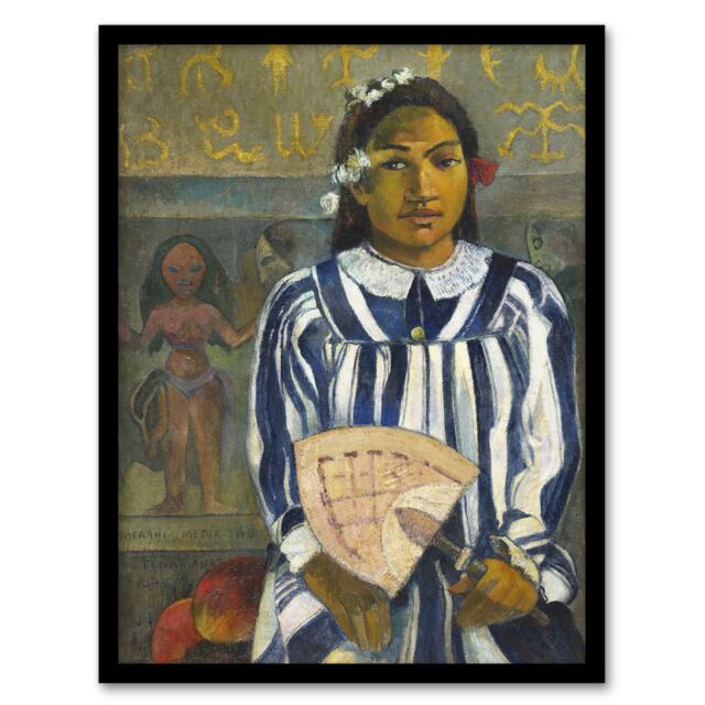 Paul Gauguin The Ancestors of Tehamana Oil Painting Framed Wall Art Print A4