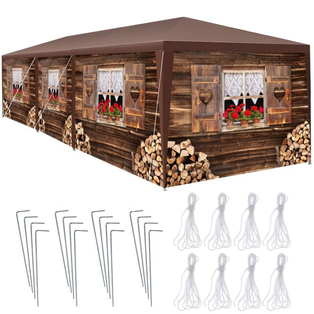 Gazebo Alpine - removable side panels, plug-in assembly Brown brown 900 x 300 x 250 cm 1