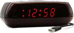 Acctim Miramar Digital Alarm Clock USB Mains Powered with Battery Backup Red LED Bedside Alarm Clock