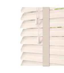 190cm White Oak Faux Wood Venetian Blinds with Tapes (120cm Drop) White White