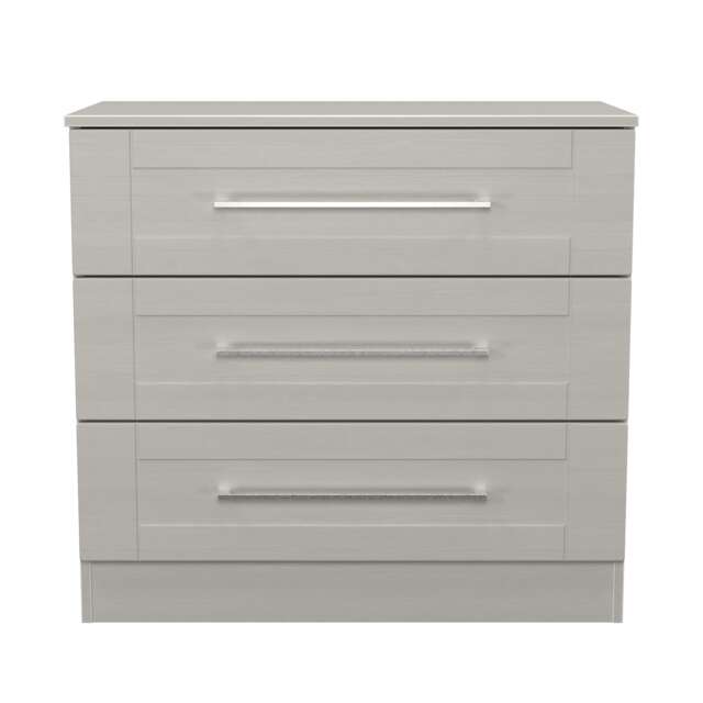 Ripon 3 Drawer Chest of Drawers in Grey Ash (Ready Assembled) Grey Grey Ash