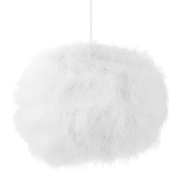 Modern and Distinctive Small Real White Feather Decorated Pendant Light Shade White White 1