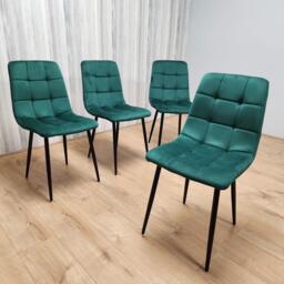 Dining Chairs Set Of 4 Green Tufted Chairs Velvet Chairs, Soft Padded Seat Living Room Chairs , Kitchen Chairs, Dining Room