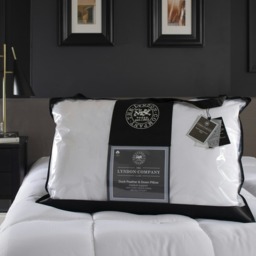 Luxurious Duck Feather & Down Medium Support 100% Cotton Cambric Casing Pillow White White 48 x 74cm