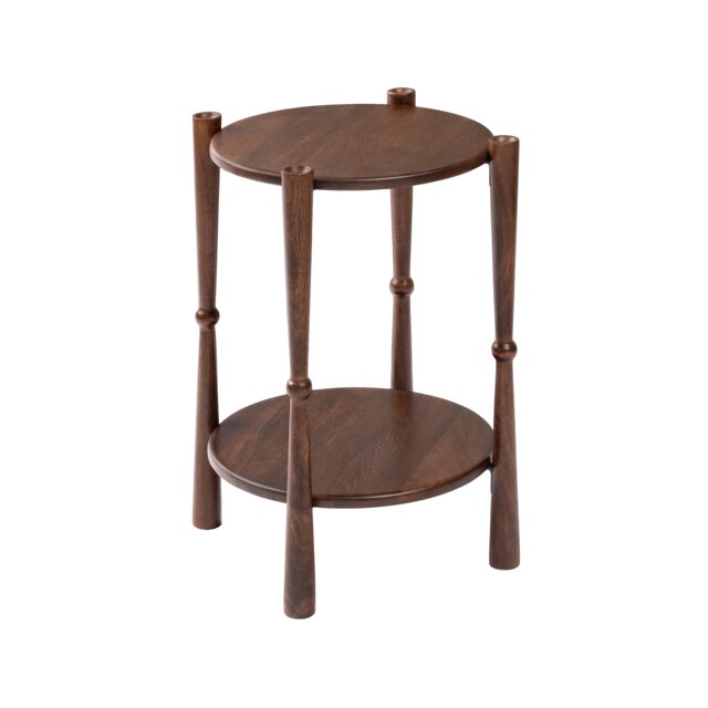 MH London Olive 2 Tier Side Table Solid Mango Wood End Table
