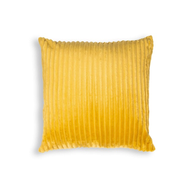 BHS Luxury Ribbon Velvet Cushion, Yellow
