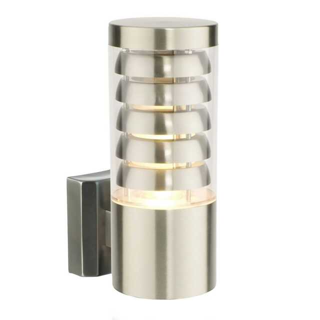 Tango 1 Light Outdoor Wall Light Stainless Steel, Polycarbonate IP44, E27