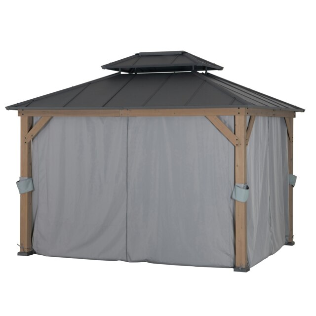Sunjoy Accessory Curtain for Cedar Wooden Gazebo - 3m x 3.6m, suitable for A102032602（Gazebo Not Included）