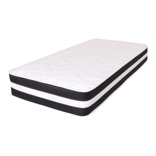 8 Inch Deep Black and White 3D Airflow Micro Quilted Foam Free Mattress Black Single