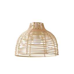 ValueLights Lobster Wicker Rattan Cream Ceiling Pendant Shade Cream