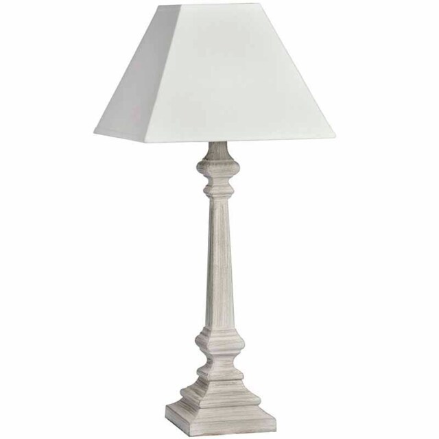 Pula Table Lamp - Linen - Wood - L29 x W29 x H51 cm - White