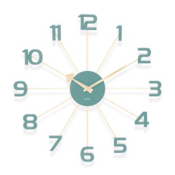 Acctim Astraea Large Wall Clock Quartz Brass Effect Metal Spokes Large Numbers 50cm