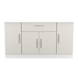 Trent 4 Door 1 Drawer Wide Sideboard in Grey Matt & White (Ready Assembled) Grey Grey Matt & White