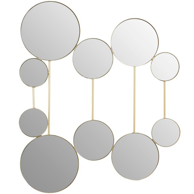 Interiors by Premier Multi Circular Wall Mirror, wall Mirror with gold finish frame, Wall Mirror For Living Room and Hallway Gold