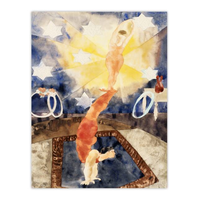 "Two Acrobats in Red Tights Charles Demuth Wall Art Poster Print 12X16"""