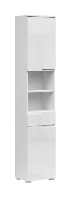 Tall Bathroom Storage Cabinet Slim Free Standing Drawer Tall Boy Unit White Gloss Spice Tallboy