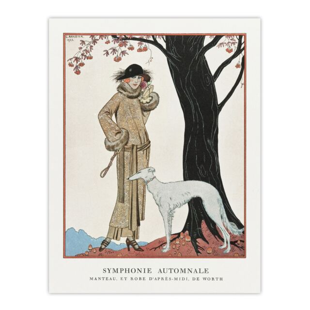 "Autumn Symphony Fashion Worth Advert Barbier Wall Art Poster Print 12X16"""