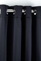Woven Thermal Blackout Eyelet Curtains Black 116cm x 137cm Black Black