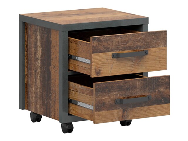 Mobile Pedestal Bedside Cabinet Drawer Unit Office Bedroom Storage Grey Oak Rustic Oak Pine Effect Weston