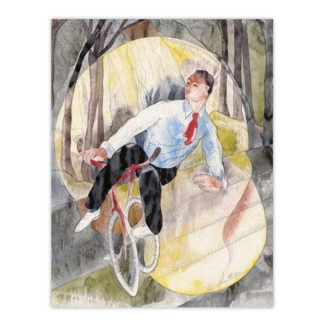 "In Vaudeville The Bicycle Rider Demuth Wall Art Poster Print 12X16"""