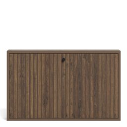 Albany Shoe Cabinet in Smoked Oak with Lamella Front