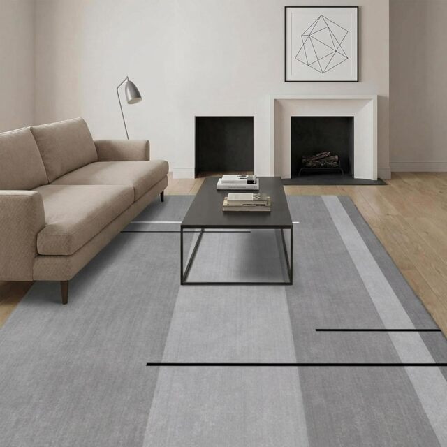 Short Pile Rectangular Vertical Pattern Rug 140x200cm