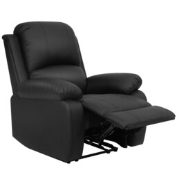 Faux Leather Reclining Arm Chair In Black