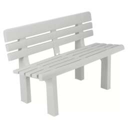 2 Seater Plastic Garden Bench Weather Resistant Waterproof Outdoor Furniture White White