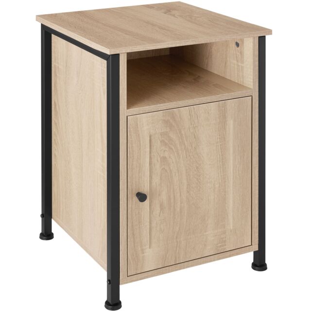Bedside table Blackburn 40x42x60.5cm with shelf, storage compartment, cupboard Brown industrial wood light, oak Sonoma 42 x 40 x 60,50 cm 1