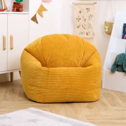 Kids High Rest Beanbag Corduroy Yellow Yellow Ochre 1