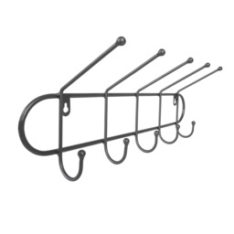 Charnwood Contemporary Ten Hook Dark Grey Mounted Iron Coat Rack Inside/Outside