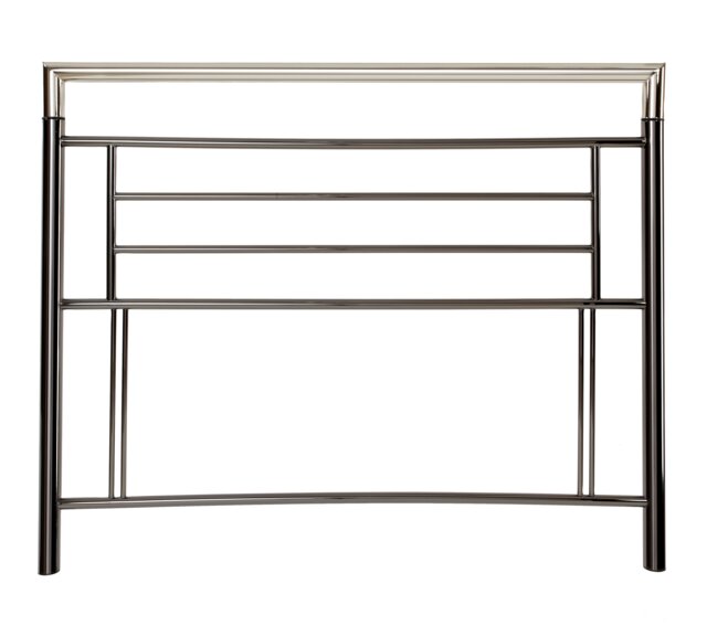 4ft6 Double Chrome and Black Nickel,Metal Bed Headboard,Headend Black Black Nickel 4ft6 Double