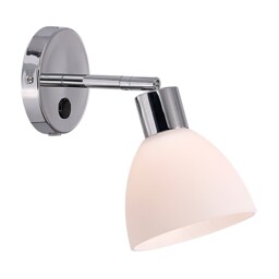 Nordlux Ray Indoor Wall Light Silver Metal Sensor E14 White Inner - Plug In or Mains Powered , IP20 Silver Chrome