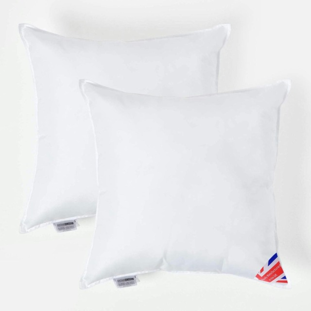 "Homescapes Luxury Super Microfibre Cushion Pad Insert Inner 50 x 50 cm (20 x 20 inches) - Pack of 2 White 50 x 50 cm (20 x 20"")"