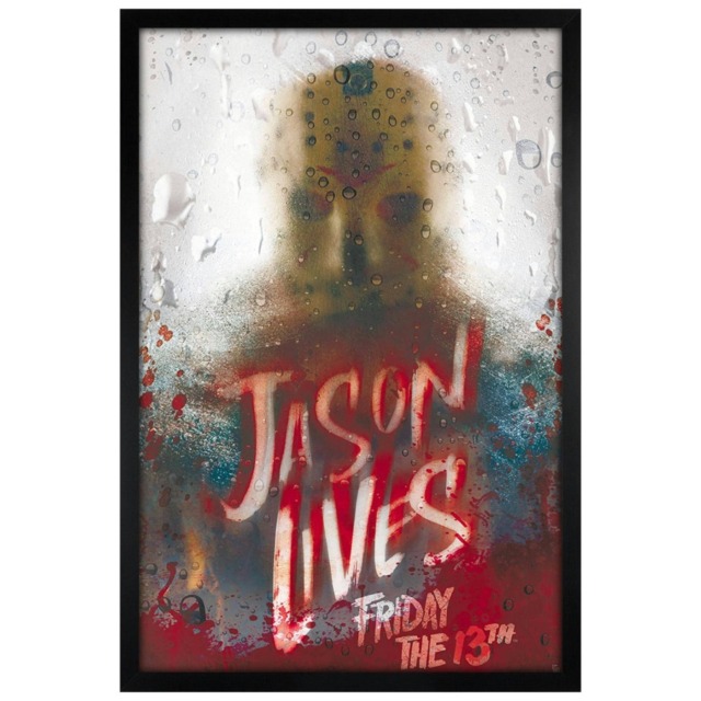 Black Wooden Framed Friday the 13th Jason Lives Maxi Poster Multi