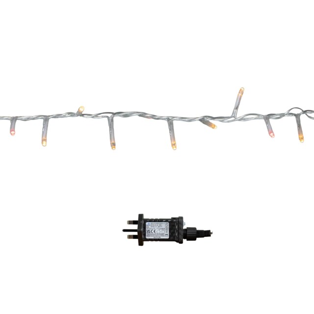 18.7m 750 LED TreeBrights Christmas String Lights with Timer in Vintage Gold and Red on Clear Cable