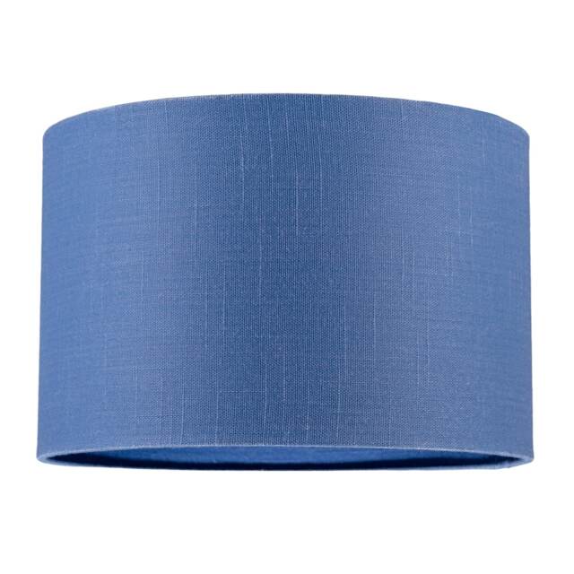 Designer English Manor Blue Textured Linen Fabric Circular Lamp Shade