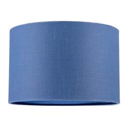 Designer English Manor Blue Textured Linen Fabric Circular Lamp Shade