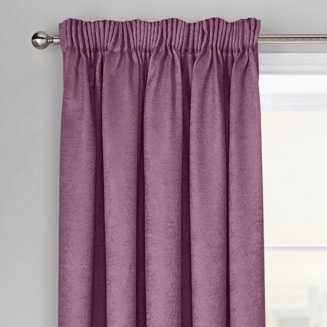 Velosso Westwood Dimout Pencil Pleat Curtains - 117cm x 137cm Purple Mauve