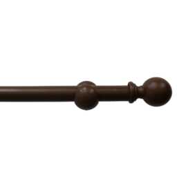 Wooden Eyelet Curtain Pole, 360cm Brown Walnut