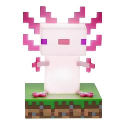 Minecraft Axolotl Desk Light, Officially Licensed Gaming Room Decor Nightlight for Boys Girls Gift, Paladone