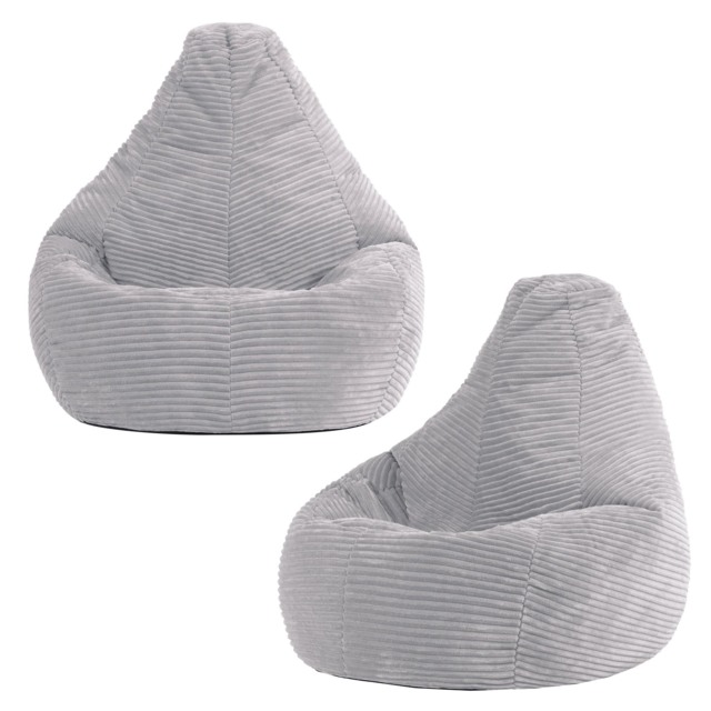 Dalton Kids Beanbag Corduroy Light Grey Set of 2 Grey Light Grey M 2