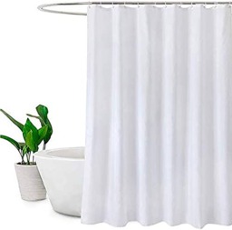 KAV Shower Curtain, Polyester, White, 220 180